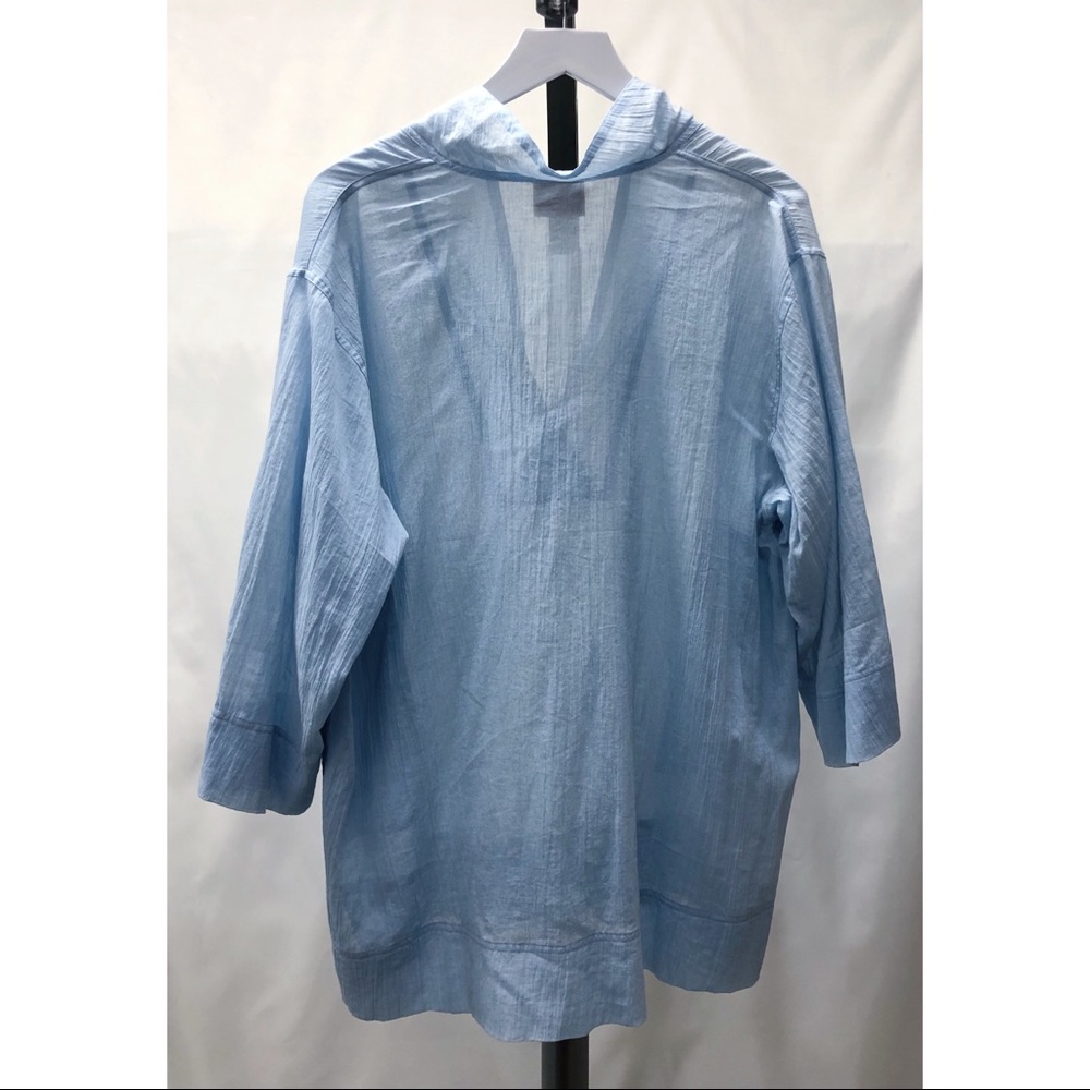 The Vermont Country Store Blue Cotton Blouse - Picture 7 of 16